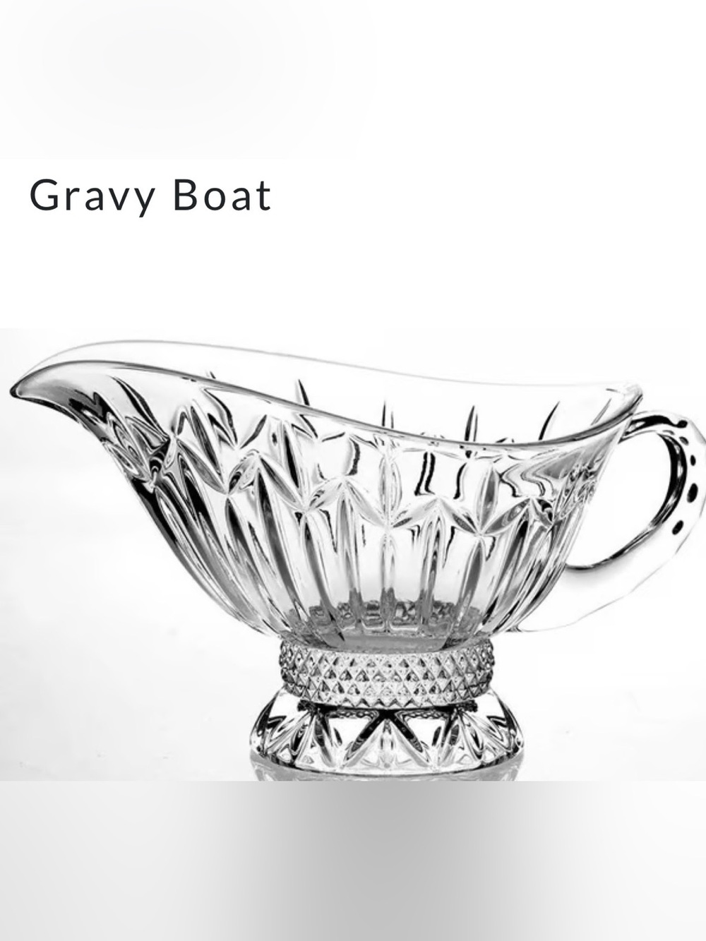 Olympia Cut Crystal gravy boat - Clear Glass